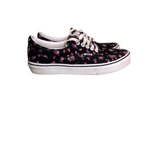 Vans Era Ditsy Floral Black White Blue Pink Size 9.5 Women's Flowers Cute Skate